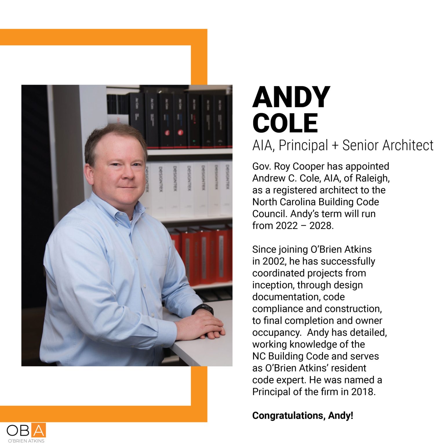 governor-roy-cooper-appoints-andy-cole-aia-to-the-nc-building-code